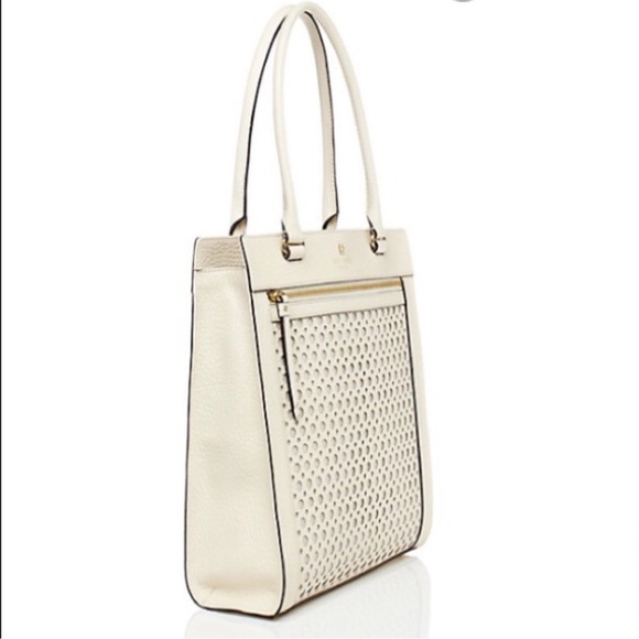 New Kate Spade White Lynne Perri Lane Leather Tote Bag - Picture 2 of 12